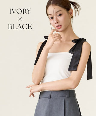 肩リボンカップ付きトップス《BRAmone Fashion Glamorous》