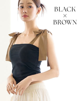 肩リボンカップ付きトップス《BRAmone Fashion Glamorous》