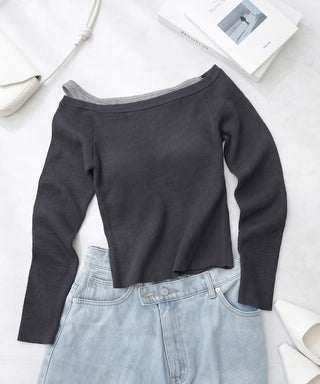 【オフィシャル・店舗限定】カップ付きレイヤードアシメトップス《BRAmone Fashion Easy》