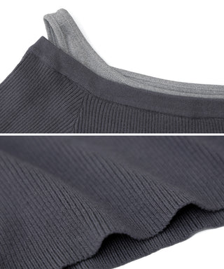【オフィシャル・店舗限定】カップ付きレイヤードアシメトップス《BRAmone Fashion Easy》