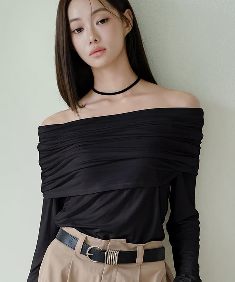 【オフィシャル・店舗限定】カップ付きドレープオフショルトップス《BRAmone Fashion Easy》