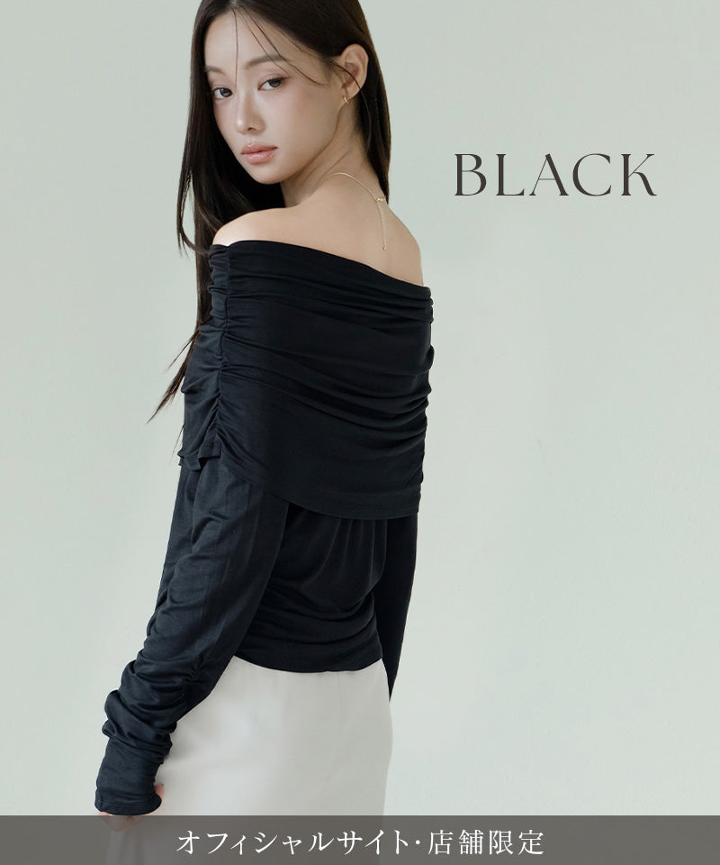 【オフィシャル・店舗限定】カップ付きドレープオフショルトップス《BRAmone Fashion Easy》