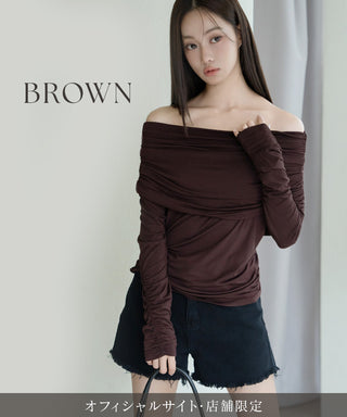 【オフィシャル・店舗限定】カップ付きドレープオフショルトップス《BRAmone Fashion Easy》