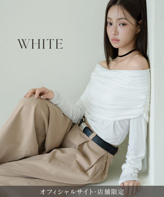 【オフィシャル・店舗限定】カップ付きドレープオフショルトップス《BRAmone Fashion Easy》