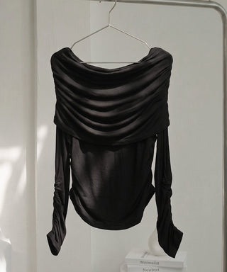 【オフィシャル・店舗限定】カップ付きドレープオフショルトップス《BRAmone Fashion Easy》