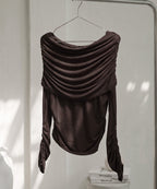 【オフィシャル・店舗限定】カップ付きドレープオフショルトップス《BRAmone Fashion Easy》