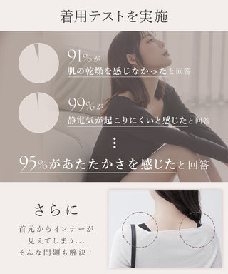 《Urun》潤い仕立てのモイストインナー長袖トップス&パンツセット【腹巻ショーツ/レギンス】