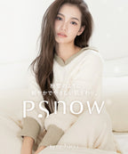 《P.snow》もこもこ襟付きVネックバイカラートップス＆ロングパンツ