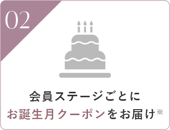 お誕生日月に特別クーポンが届く！