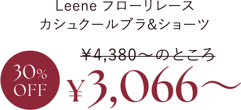 Leene フローリレース カシュクールブラ&ショーツ ￥3,066～