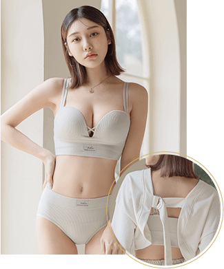 《モーニングルーティンブラ》リブホックレスリフトブラ&ショーツの商品画像