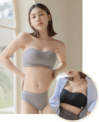 2wayリブストラップレスブラ&ショーツの商品画像